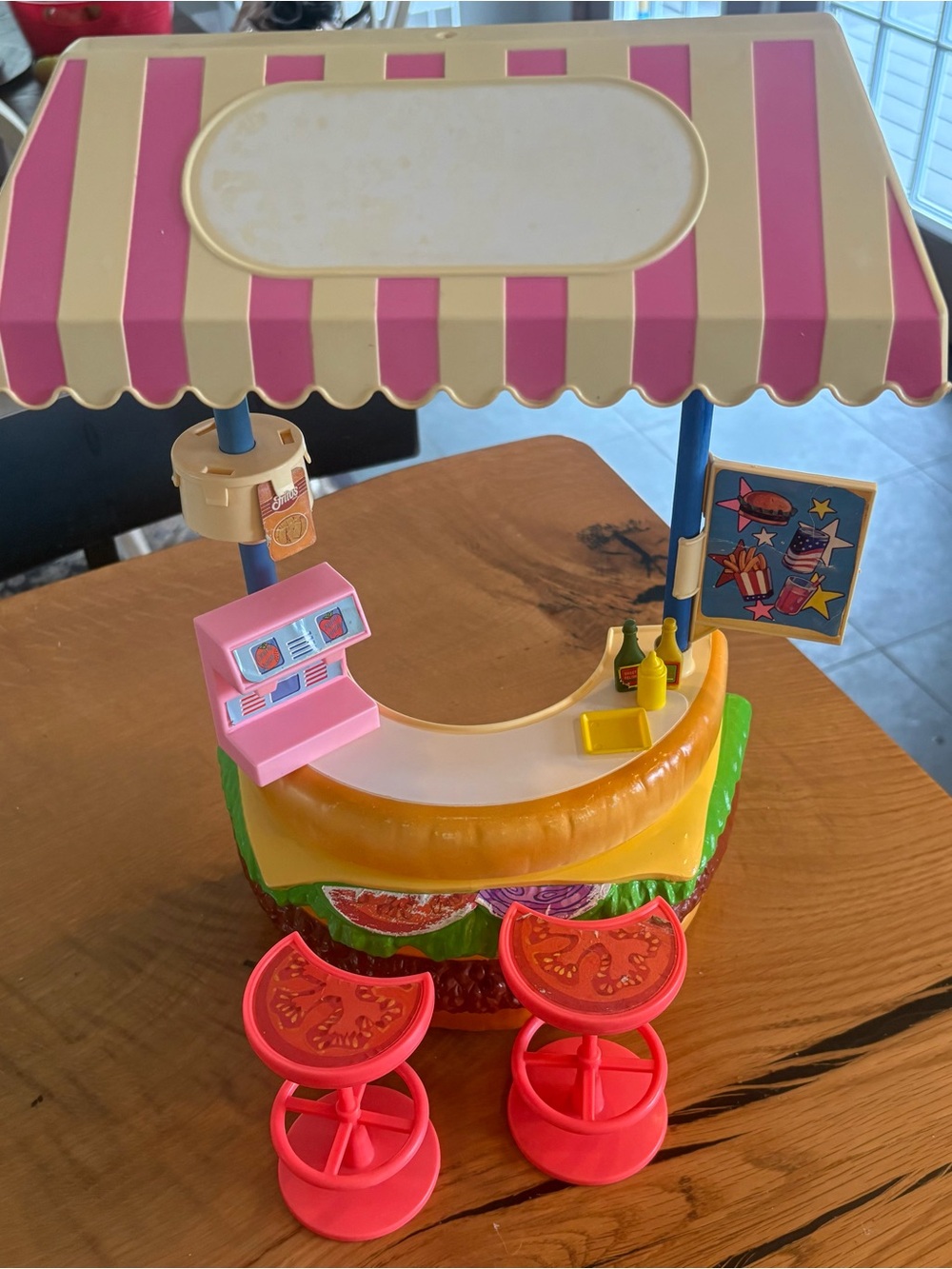 Vintage 1990 Barbie Hamburger Stand